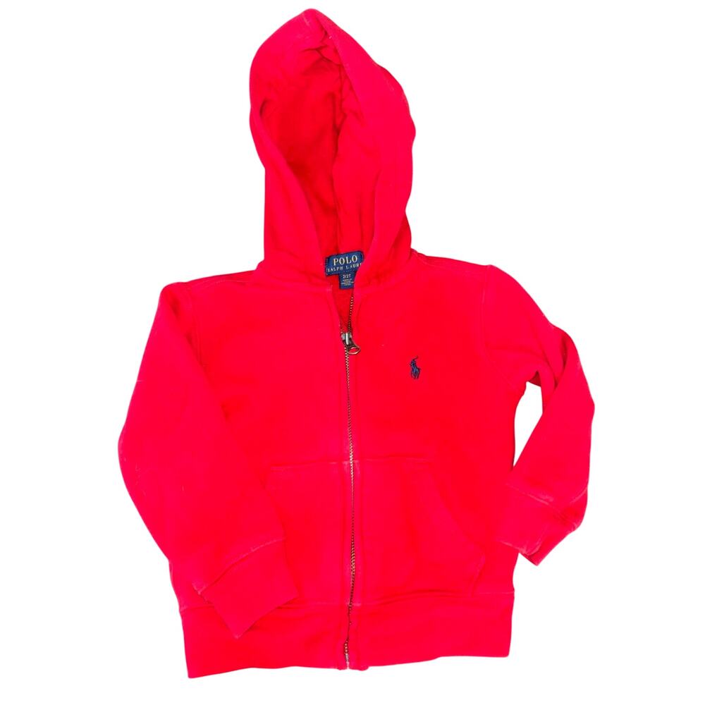 Polo Ralph Lauren red toddler full-zip hoodie sweatshirt (2T)